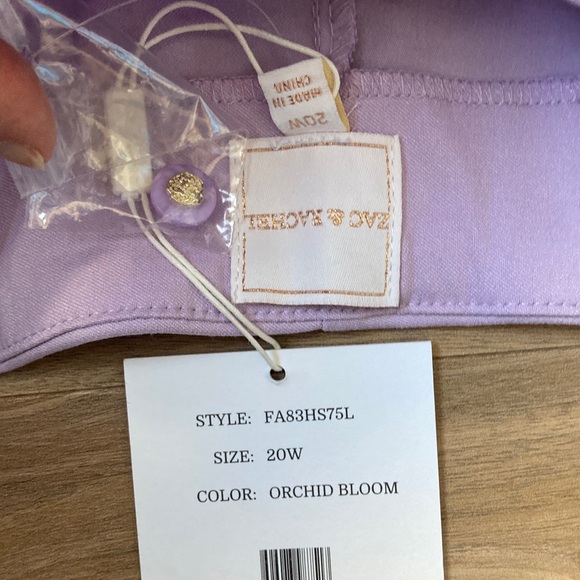 Zac & Rachel lavender pant with stretch career office business casual 20W - Picture 15 of 17